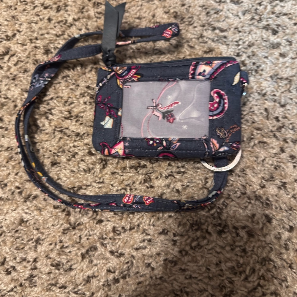 Vera Bradley Navy and Pink Patterned ID Holder